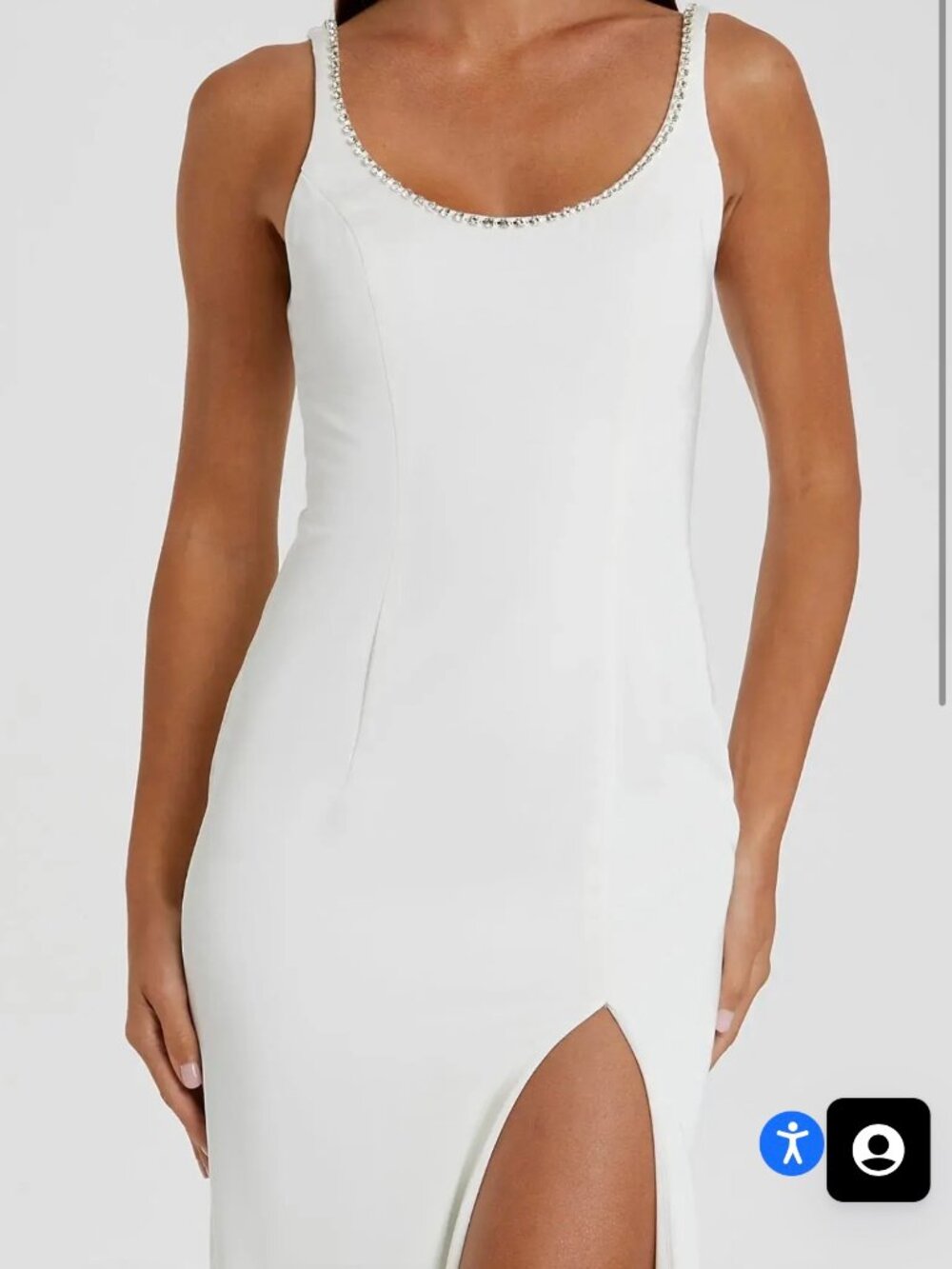 Ieena by Mac Duggal White Embellished Column Gown NWT sz 10